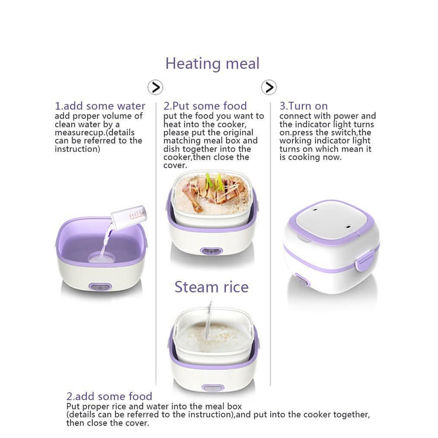 10027 Electric Lunch Box Portable Food Warmer Food Heating Lunch Box Removable Food-Grade Stainless Steel Compartments, 220V 200W, for Car, Truck, office 10027 Electric Lunch Box Portable Food Warmer Food Heating Lunch Box Removable Food-Grade Stainless Steel Compartments, 220V 200W, for Car, Truck, office